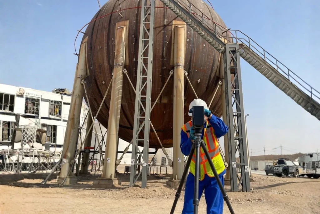 Industrial 3D laser scanning services in Iraq for tank measurement