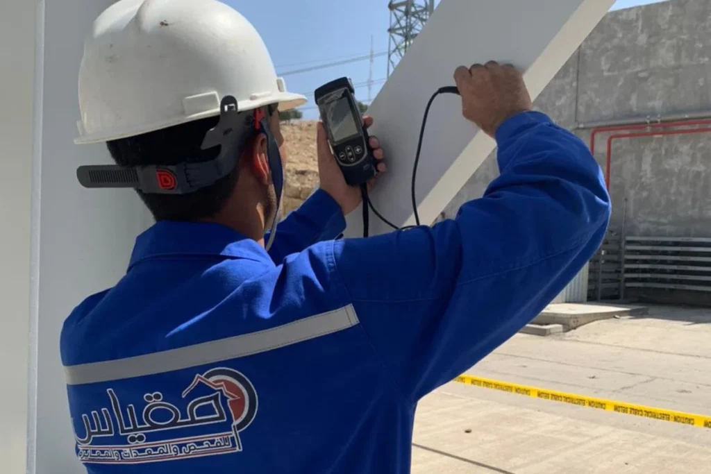 Coating inspection on steel structure in Iraq using inspection device