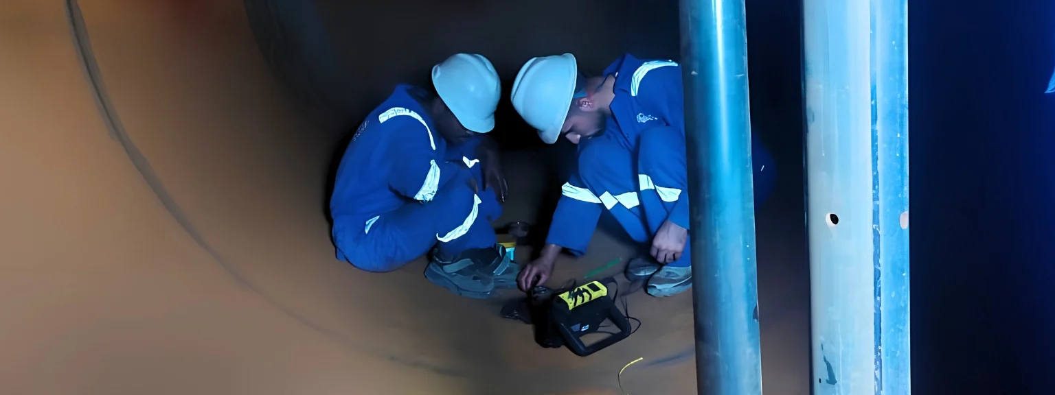 QA/QC inspection inside tank for welding engineering services in Iraq