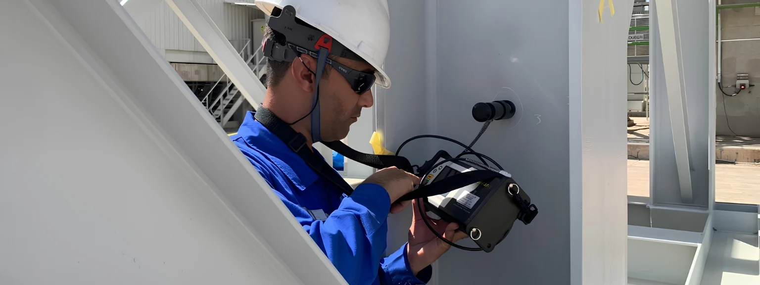 Coating inspection services in Iraq by MIQIAS technician
